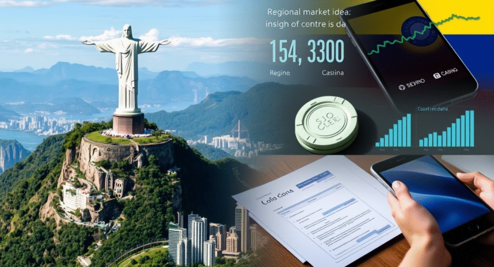 Latin America map highlighting gambling industry growth and regulation in Brazil, Mexico, Colombia, and Argentina.