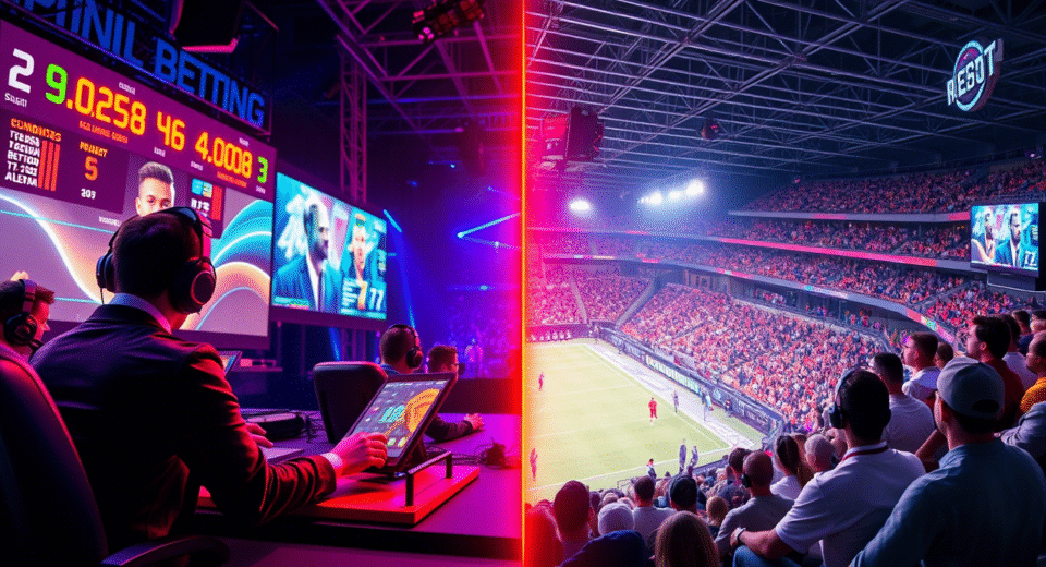 Comparison of eSports and traditional sports betting platforms in a digital setting.