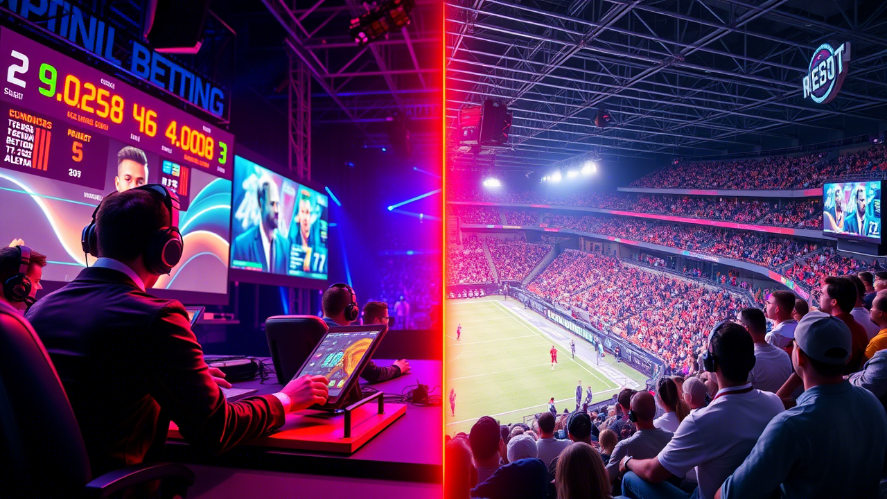 Comparison of eSports and traditional sports betting platforms in a digital setting.